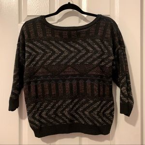 Forever 21 Black & Metallic Cropped Sweater